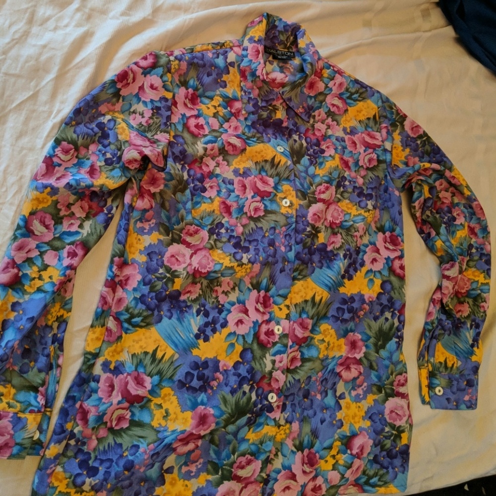 Vintage Halston Floral Blouse